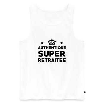 Retraite / Retraité / Retraitée / Vintage Travail - Débardeur bio Premium Homme - blanc - Devant - Michal (187cm)