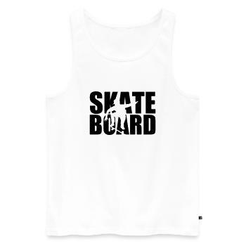 Skateboard - Débardeur bio Premium Homme - blanc - Devant - Michal (187cm)