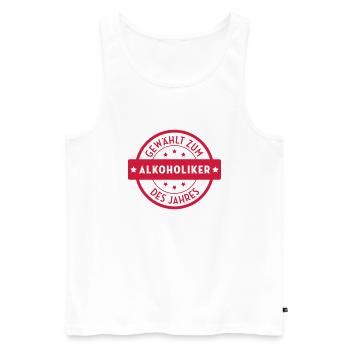 Alkohol - Alkoholiker - Alkoholikerin - Aperitif - Männer Premium Bio Tank Top - Weiß - Vorne - Michal (187cm)