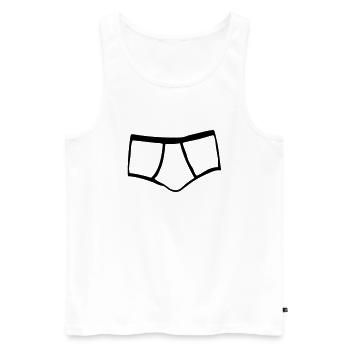 slips unterwaesche maenner 1 - Débardeur bio Premium Homme - blanc - Devant - AI Model Male 178 light (178cm)