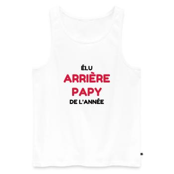 Arrière Papy / Grand Père / Bébé / Naissance - Débardeur bio Premium Homme - blanc - Devant - AI Model Male 178 light (178cm)