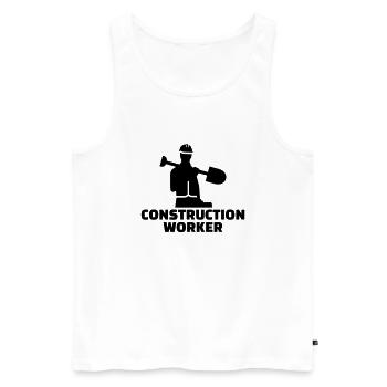 Construction worker - Men's Premium Organic Tank Top - white - Front - AI Model Male 178 light (178cm)
