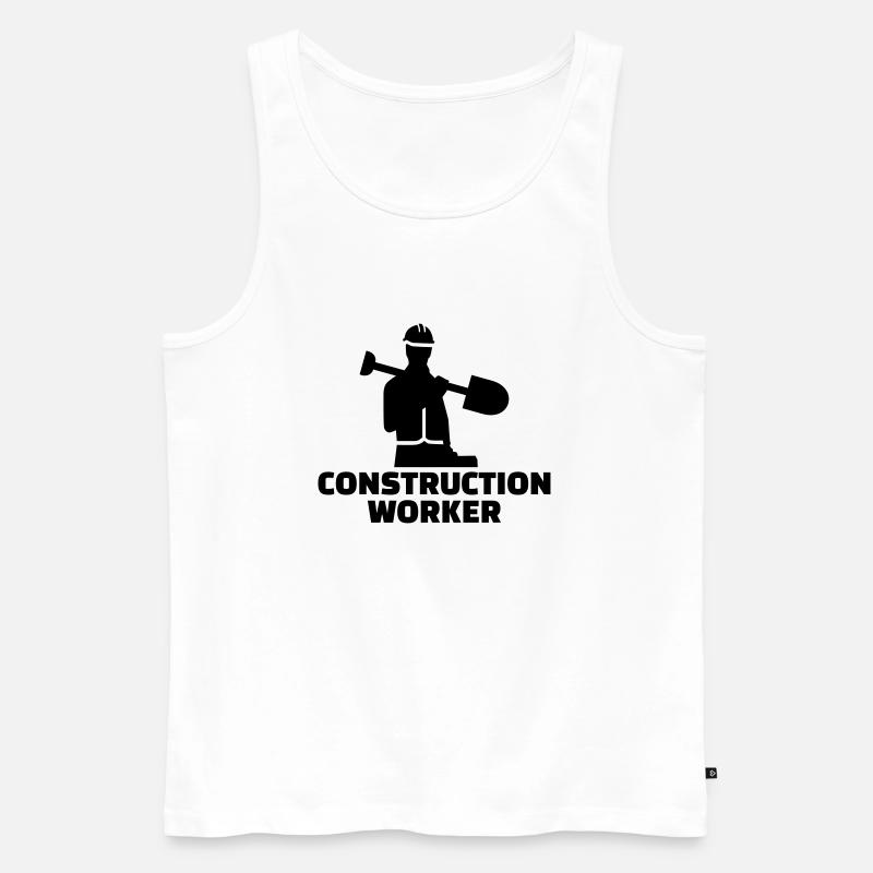 Construction worker - Men's Premium Organic Tank Top - white