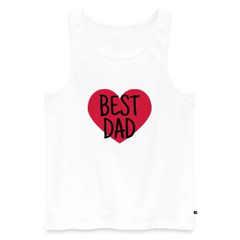 Papa Fête des Pères Naissance Bébé Anniversaire - Débardeur bio Premium Homme - blanc - Devant - Michal (187cm)