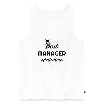 Manager / Chef / Arbeit / Job - Männer Premium Bio Tank Top - Weiß - Vorne - Michal (187cm)