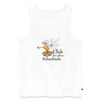vom Grafikdesigner--Club der alten Schachteln - Männer Premium Bio Tank Top - Weiß - Vorne - Michal (187cm)