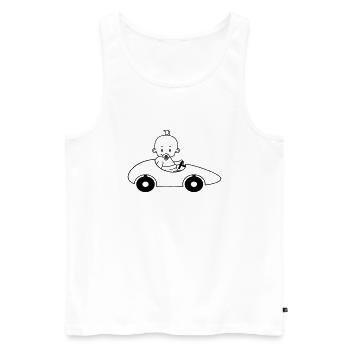car drive fast race driver's license easy children - Men's Premium Organic Tank Top - white - Front - AI Model Male 178 light (178cm)
