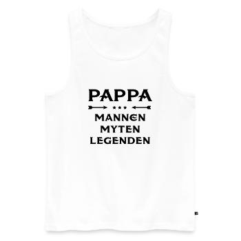 Pappa Mannen Myten Legenden - Men's Premium Organic Tank Top - white - Front - AI Model Male 178 light (178cm)