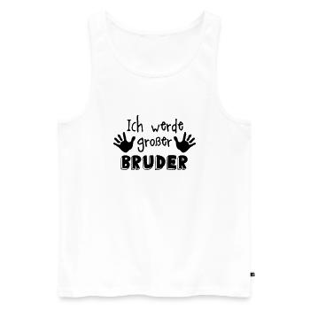 grosser bruder - Männer Premium Bio Tank Top - Weiß - Vorne - Michal (187cm)