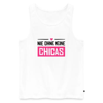 nie ohne meine chicas - Männer Premium Bio Tank Top - Weiß - Vorne - Michal (187cm)