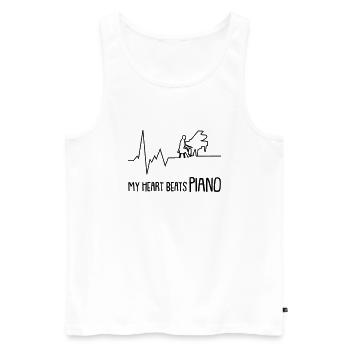 my heart beats piano - Männer Premium Bio Tank Top - Weiß - Vorne - Michal (187cm)