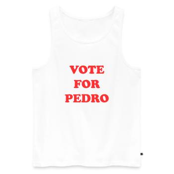 VOTE FOR PEDRO - Men's Premium Organic Tank Top - white - Front - AI Model Male 178 light (178cm)