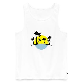 island sun palm - Männer Premium Bio Tank Top - Weiß - Vorne - AI Model Male 178 light (178cm)