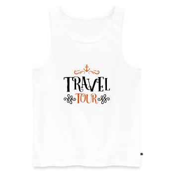 travel tour - Männer Premium Bio Tank Top - Weiß - Vorne - AI Model Male 178 light (178cm)