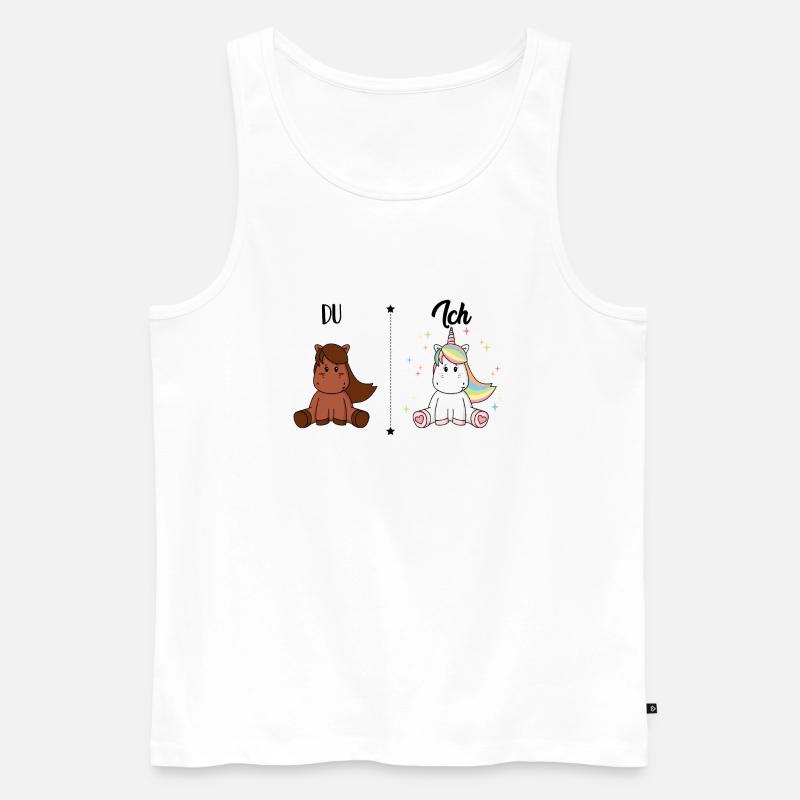 Vous à cheval j’ai kid de licorne comparaison - Débardeur bio Premium Homme - blanc