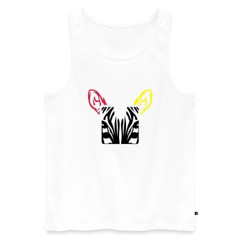 zebre animal design carre - Men's Premium Organic Tank Top - white - Front - AI Model Male 178 light (178cm)