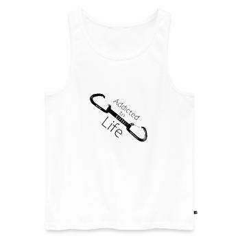 süchtig nach Lebensklettern - Männer Premium Bio Tank Top - Weiß - Vorne - Michal (187cm)