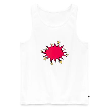 bulle explosion etoile eclate dessin - Débardeur bio Premium Homme - blanc - Devant - Michal (187cm)