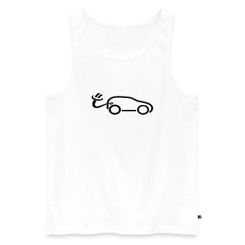 e auto b - Débardeur bio Premium Homme - blanc - Devant - AI Model Male 178 light (178cm)