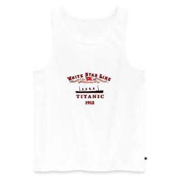 TITANIC WHITE STAR LINE 1912 - Men's Premium Organic Tank Top - white - Front - AI Model Male 178 light (178cm)