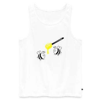 honey bees 2 - Männer Premium Bio Tank Top - Weiß - Vorne - AI Model Male 178 light (178cm)