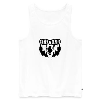 Papa Bear - Men's Premium Organic Tank Top - white - Front - AI Model Male 178 light (178cm)