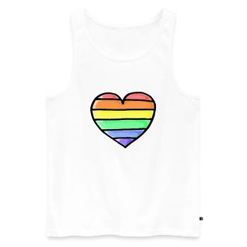 Fierté LGBT - Débardeur bio Premium Homme - blanc - Devant - Michal (187cm)