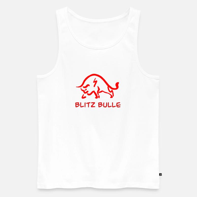 bulle rot - Männer Premium Bio Tank Top - Weiß
