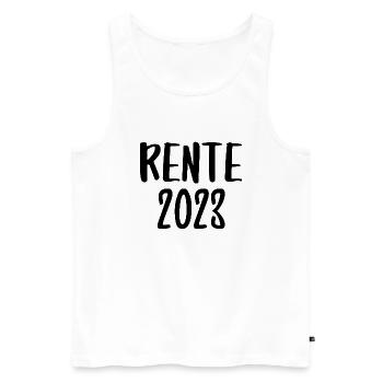 Rente Rentner Arbeit Ruhestand Spruch 2023 - Männer Premium Bio Tank Top - Weiß - Vorne - AI Model Male 178 light (178cm)