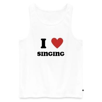 I Love Singing - Männer Premium Bio Tank Top - Weiß - Vorne - AI Model Male 178 light (178cm)
