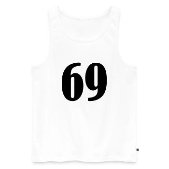 69 - Männer Premium Bio Tank Top - Weiß - Vorne - AI Model Male 178 light (178cm)