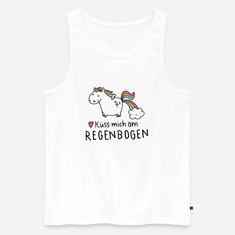Kü mich am Regenbogen - Männer Premium Bio Tank Top - Weiß