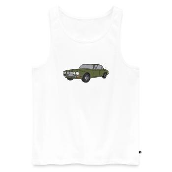 70s XJ Series 2 Juniper Green - Men's Premium Organic Tank Top - white - Front - AI Model Male 178 light (178cm)