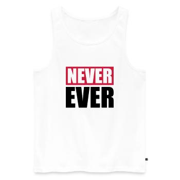 Never Ever Bar - Men's Premium Organic Tank Top - white - Front - AI Model Male 178 light (178cm)
