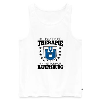 Ravensburg Therapie Ravensburger Oberschwaben - Männer Premium Bio Tank Top - Weiß - Vorne - AI Model Male 178 light (178cm)