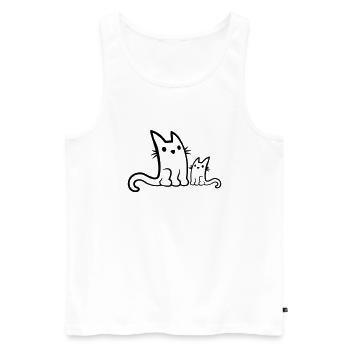 Chats Famille Maman Enfant - Débardeur bio Premium Homme - blanc - Devant - Michal (187cm)