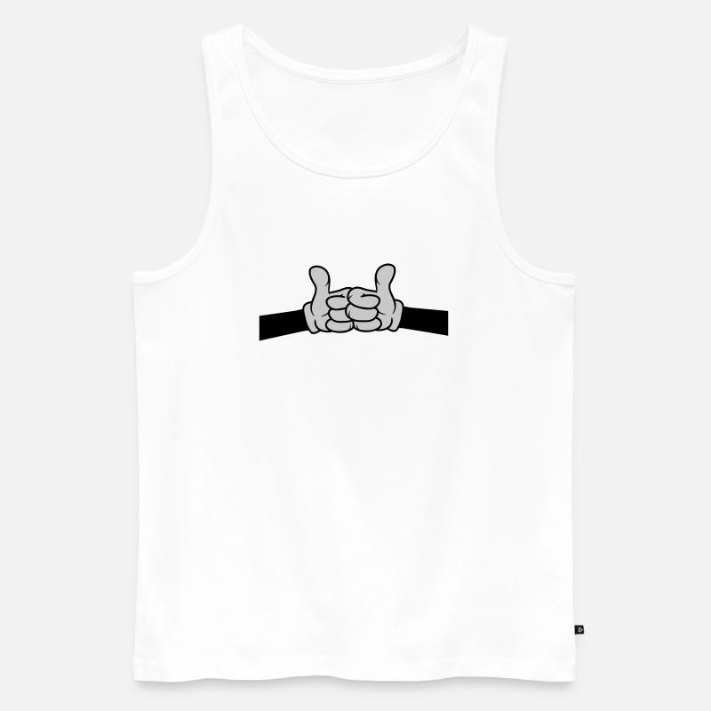 Fist Pump Thumbs up - Men's Premium Organic Tank Top - white