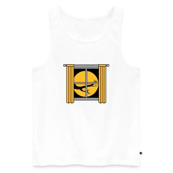 Moon Night Tree Window - Men's Premium Organic Tank Top - white - Front - Michal (187cm)