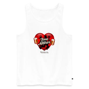 Altbier aus Düsseldorf Herz, Bierglas & Löwe - Männer Premium Bio Tank Top - Weiß - Vorne - Michal (187cm)