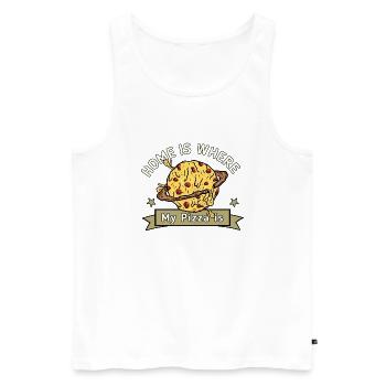 Pizza - Pizza bestellen - Männer Premium Bio Tank Top - Weiß - Vorne - AI Model Male 178 light (178cm)