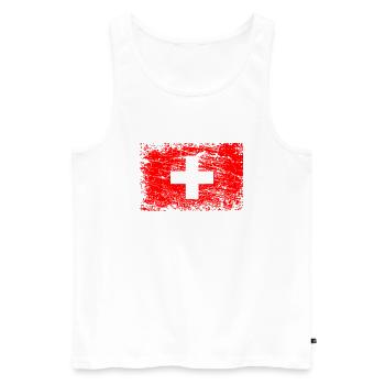 Flagge von Schweiz Swiss - Männer Premium Bio Tank Top - Weiß - Vorne - Michal (187cm)
