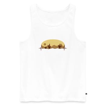 Pulse Desert Landscape Silhouette - Men's Premium Organic Tank Top - white - Front - Michal (187cm)