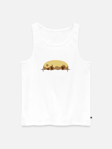 Pulse Desert Landscape Silhouette - Men's Premium Organic Tank Top - white