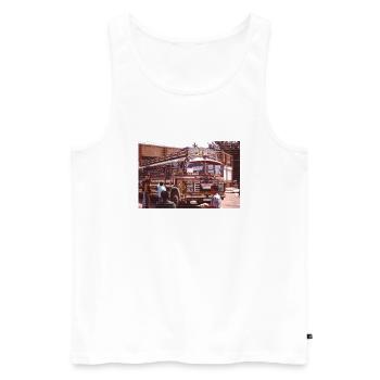 Vintage Bus - Männer Premium Bio Tank Top - Weiß - Vorne - Michal (187cm)