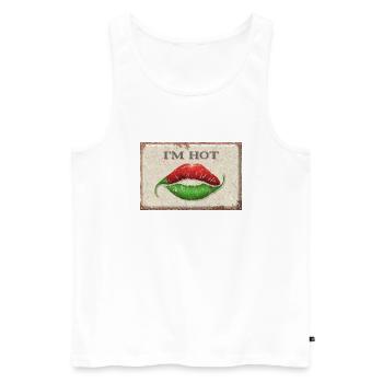 I'm Hot - Men's Premium Organic Tank Top - white - Front - AI Model Male 178 light (178cm)