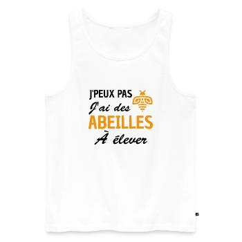 je peux pas j ai des abeilles à élever - Débardeur bio Premium Homme - blanc - Devant - Michal (187cm)