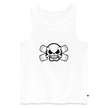 Head Bones Motors - Männer Premium Bio Tank Top - Weiß - Vorne - AI Model Male 178 light (178cm)
