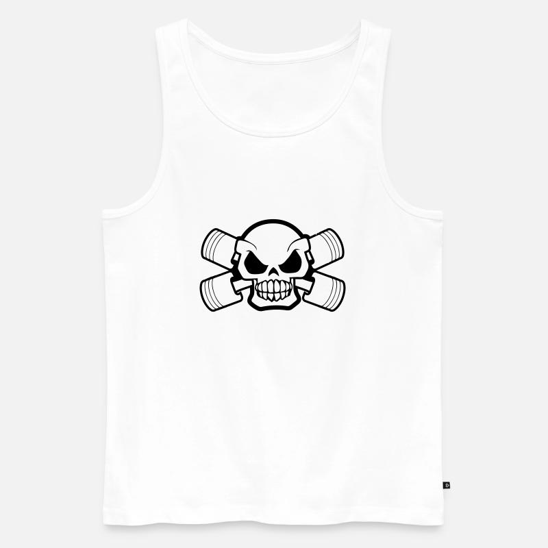 Head Bones Motors - Männer Premium Bio Tank Top - Weiß