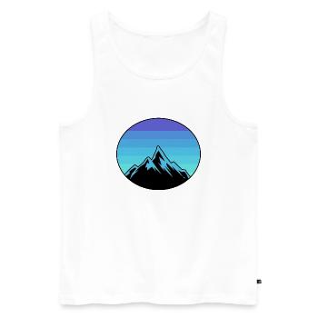 Berge Berg Retro Vintage Tirol Alpen Natur - Männer Premium Bio Tank Top - Weiß - Vorne - AI Model Male 178 light (178cm)