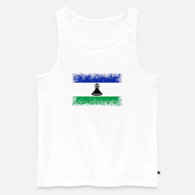 Lesotho - Männer Premium Bio Tank Top - Weiß